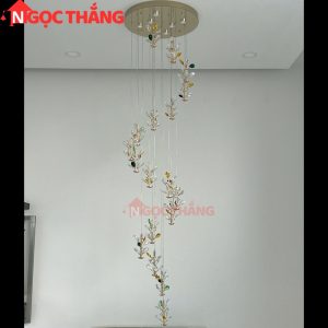Đèn thả trần pha lê thông tầng 2m3 trang trí phòng khách sảnh khách sạn trong nhà 96W 220V TPL039T18 Ngọc Thắng - Ảnh 11