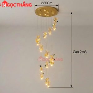 Alternative view of Đèn thả trần pha lê thông tầng 2m3 trang trí phòng khách sảnh khách sạn trong nhà 96W 220V TPL039T18 Ngọc Thắng