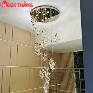 Đèn thả trần pha lê thông tầng 2m3 trang trí phòng khách sảnh khách sạn trong nhà 96W 220V TPL039T18 Ngọc Thắng - Ảnh 12