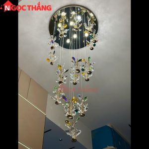 Đèn thả trần pha lê thông tầng 2m3 trang trí phòng khách sảnh khách sạn trong nhà 96W 220V TPL039T18 Ngọc Thắng - Ảnh 13