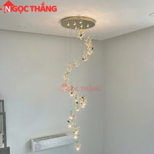 Đèn thả trần pha lê thông tầng 2m3 trang trí phòng khách sảnh khách sạn trong nhà 96W 220V TPL039T18 Ngọc Thắng - Ảnh 6