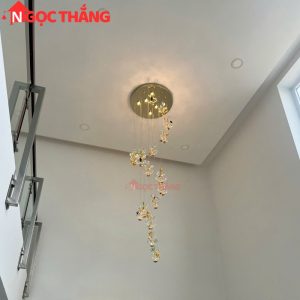 Đèn thả trần pha lê thông tầng 2m3 trang trí phòng khách sảnh khách sạn trong nhà 96W 220V TPL039T18 Ngọc Thắng - Ảnh 7