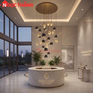 Đèn thả trần thủy tinh thông tầng 3m trang trí phòng khách sảnh khách sạn trong nhà 220V T5543 Ngọc Thắng - Ảnh 4