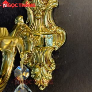 Đèn treo tường đồng nguyên chất cổ điển trang trí phòng khách phòng ngủ lối đi trong nhà LED vàng 4W 220V VDC0527T1 Ngọc Thắng - Ảnh 9
