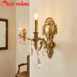 Alternative view of Đèn treo tường đồng nguyên chất cổ điển trang trí phòng khách phòng ngủ lối đi trong nhà LED vàng 4W 220V VDC0527T1 Ngọc Thắng