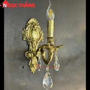 Đèn treo tường đồng nguyên chất cổ điển trang trí phòng khách phòng ngủ lối đi trong nhà LED vàng 4W 220V VDC0527T1 Ngọc Thắng - Ảnh 7