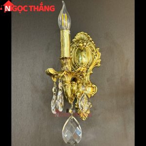 Đèn treo tường đồng nguyên chất cổ điển trang trí phòng khách phòng ngủ lối đi trong nhà LED vàng 4W 220V VDC0527T1 Ngọc Thắng - Ảnh 6
