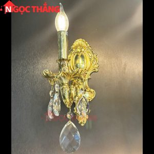 Đèn treo tường đồng nguyên chất cổ điển trang trí phòng khách phòng ngủ lối đi trong nhà LED vàng 4W 220V VDC0527T1 Ngọc Thắng - Ảnh 5