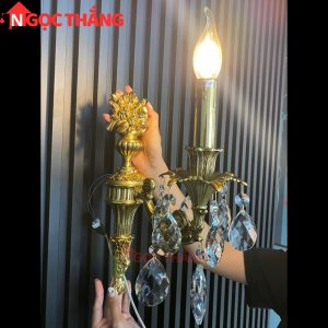 Đèn treo tường đồng nguyên chất cổ điển trang trí phòng khách phòng ngủ lối đi trong nhà LED vàng 4W 220V VDC2301T1 Ngọc Thắng - Ảnh 11
