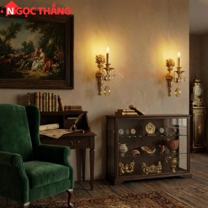 Đèn treo tường đồng nguyên chất cổ điển trang trí phòng khách phòng ngủ lối đi trong nhà LED vàng 4W 220V VDC2301T1 Ngọc Thắng - Ảnh 12