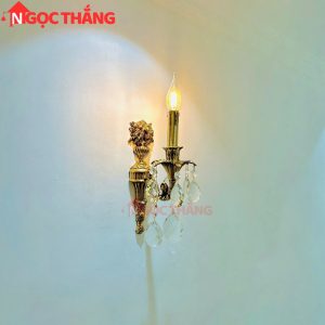 Đèn treo tường đồng nguyên chất cổ điển trang trí phòng khách phòng ngủ lối đi trong nhà LED vàng 4W 220V VDC2301T1 Ngọc Thắng - Ảnh 3