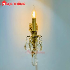Đèn treo tường đồng nguyên chất cổ điển trang trí phòng khách phòng ngủ lối đi trong nhà LED vàng 4W 220V VDC2301T1 Ngọc Thắng - Ảnh 5