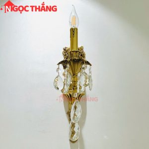 Đèn treo tường đồng nguyên chất cổ điển trang trí phòng khách phòng ngủ lối đi trong nhà LED vàng 4W 220V VDC2301T1 Ngọc Thắng - Ảnh 4