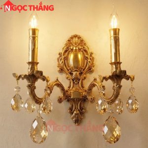 Đèn treo tường đồng nguyên chất cổ điển trang trí phòng khách phòng ngủ lối đi trong nhà LED vàng 4W 220V VDC0527T1 Ngọc Thắng - Ảnh 11