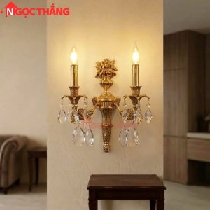 Đèn treo tường đồng nguyên chất cổ điển trang trí phòng khách phòng ngủ lối đi trong nhà LED vàng 4W 220V VDC2301T1 Ngọc Thắng - Ảnh 20