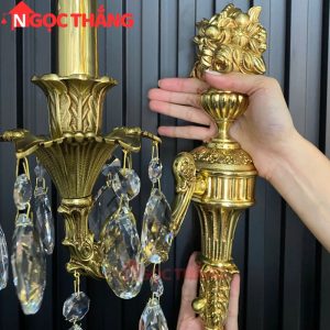 Đèn treo tường đồng nguyên chất cổ điển trang trí phòng khách phòng ngủ lối đi trong nhà LED vàng 4W 220V VDC2301T1 Ngọc Thắng - Ảnh 18