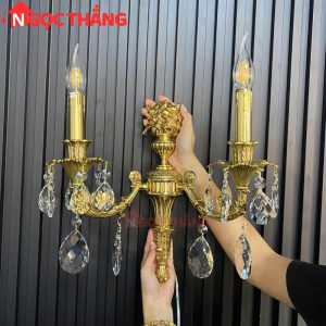 Đèn treo tường đồng nguyên chất cổ điển trang trí phòng khách phòng ngủ lối đi trong nhà LED vàng 4W 220V VDC2301T1 Ngọc Thắng - Ảnh 17