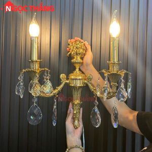 Đèn treo tường đồng nguyên chất cổ điển trang trí phòng khách phòng ngủ lối đi trong nhà LED vàng 4W 220V VDC2301T1 Ngọc Thắng - Ảnh 16