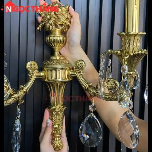 Đèn treo tường đồng nguyên chất cổ điển trang trí phòng khách phòng ngủ lối đi trong nhà LED vàng 4W 220V VDC2301T1 Ngọc Thắng - Ảnh 14