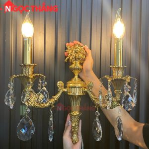 Đèn treo tường đồng nguyên chất cổ điển trang trí phòng khách phòng ngủ lối đi trong nhà LED vàng 4W 220V VDC2301T1 Ngọc Thắng - Ảnh 13