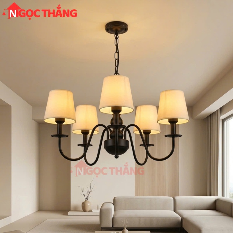 Đèn Chùm Phòng Khách Ø68cm Phong Cách Bắc Âu Cổ Điển Trang Bàn Ăn DC61 E27 220V Ngọc Thắng