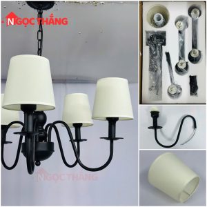 Đèn Chùm Phòng Khách Ø68cm Phong Cách Bắc Âu Cổ Điển Trang Bàn Ăn DC61 E27 220V Ngọc Thắng - Ảnh 10