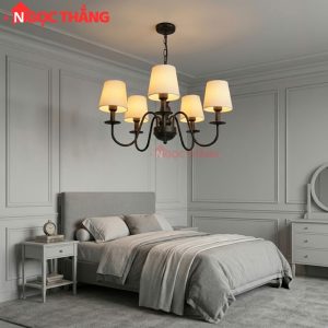 Đèn Chùm Phòng Khách Ø68cm Phong Cách Bắc Âu Cổ Điển Trang Bàn Ăn DC61 E27 220V Ngọc Thắng - Ảnh 5