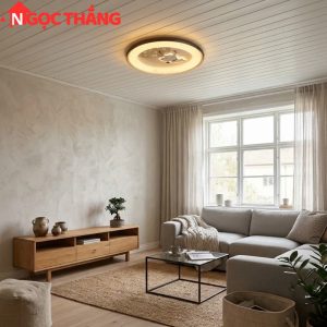 Alternative view of Đèn mâm ốp trần trang trí phòng khách phòng ngủ trong nhà LED 3 màu 220V MT1623 MT1999 Ngọc Thắng (Kèm Remote)