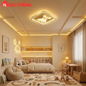 Đèn mâm ốp trần trang trí phòng khách phòng ngủ trong nhà LED 3 màu 220V MT1623 MT1999 Ngọc Thắng (Kèm Remote) - Ảnh 5
