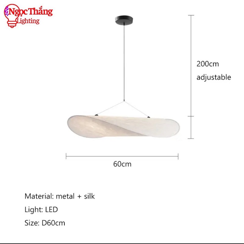 Đèn thả trần bàn ăn 80cm trang trí phòng ngủ phòng khách Led 3 chế độ màu THD27 Ngọc Thắng - Ảnh 3