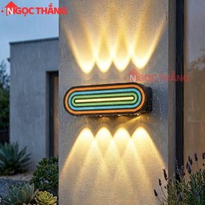 Đèn treo tường ngoài trời hắt 8 tia trang trí cầu thang Led 16W 220V VNT980 Ngọc Thắng - Ảnh 5
