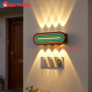 Đèn treo tường ngoài trời hắt 8 tia trang trí cầu thang Led 16W 220V VNT980 Ngọc Thắng - Ảnh 3