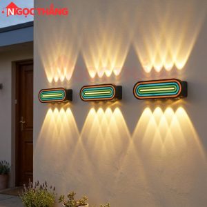 Đèn treo tường ngoài trời hắt 8 tia trang trí cầu thang Led 16W 220V VNT980 Ngọc Thắng - Ảnh 4