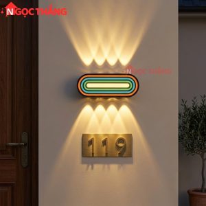 Đèn treo tường ngoài trời hắt 8 tia trang trí cầu thang Led 16W 220V VNT980 Ngọc Thắng