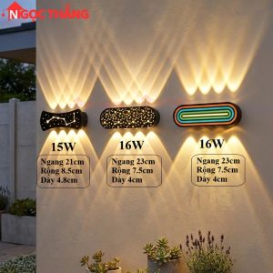 Alternative view of Đèn treo tường ngoài trời hắt 8 tia trang trí cầu thang Led 16W VNT990 220V Ngọc Thắng