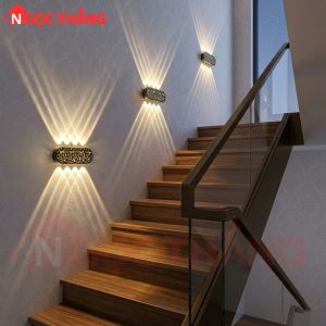 Đèn treo tường ngoài trời hắt 8 tia trang trí cầu thang Led 16W VNT990 220V Ngọc Thắng - Ảnh 22
